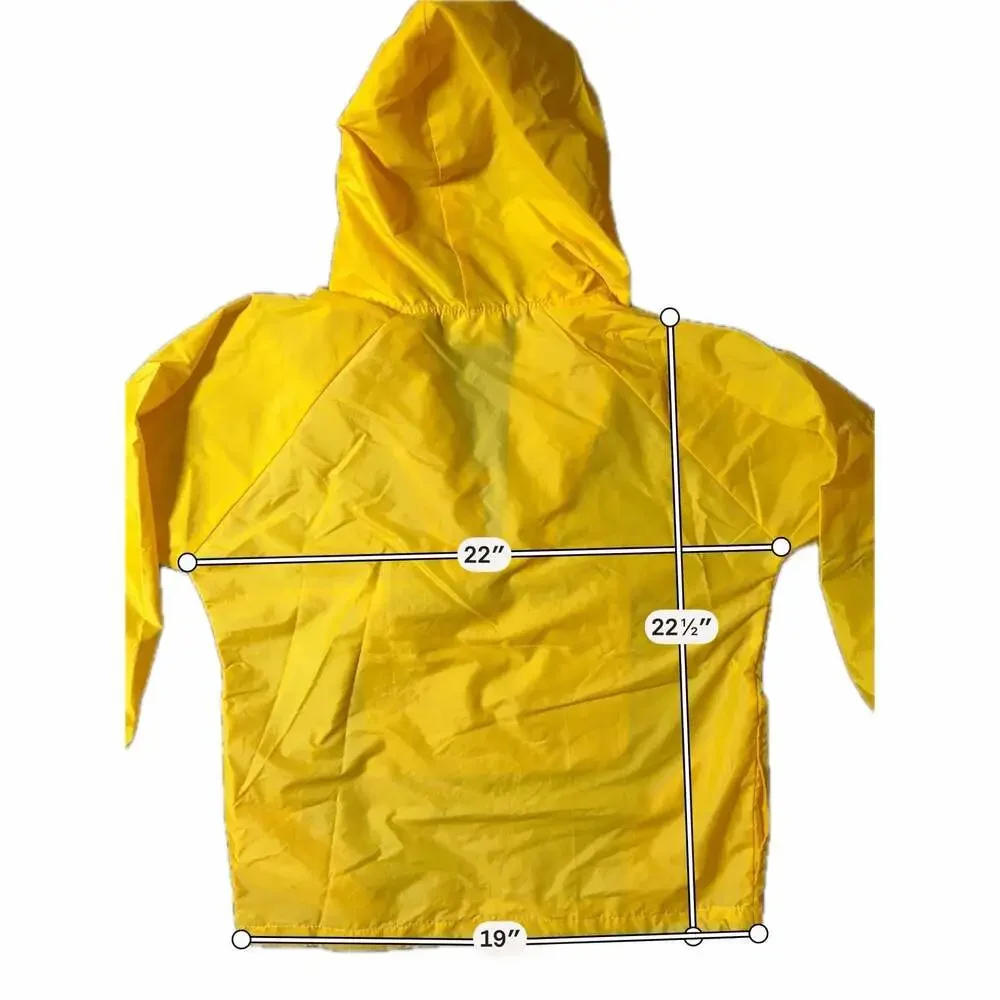 Vintage Disneyland Mickey Mouse Authentic Yellow Half-Zip Hooded Windbreaker